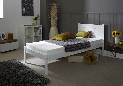 3ft Single White wood bed frame.Low foot board end 1
